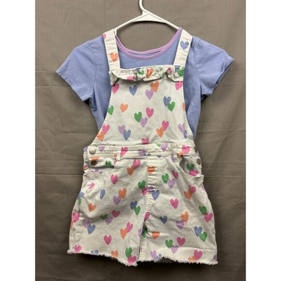 365 Kids Other - 365 Kids Girl's Hearts Overalls, Size 10 (2 piece set)